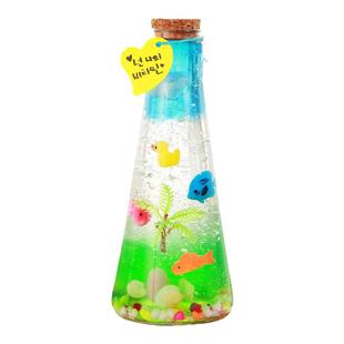 水宝宝泡大珠许愿玻璃瓶diy材料包儿童小熊猫主题水晶宝宝海洋瓶