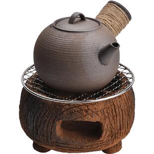 陶迷粗陶煮茶壶提梁壶围炉煮茶侧把壶复古陶瓷耐高温炭炉户外烧烤