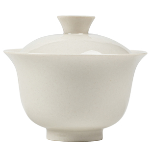 景德镇迷你二才小盖碗茶杯复古草木灰单个泡茶碗小号喝茶碗110ml