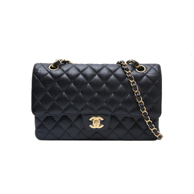 【自营】中古95新Chanel/香奈儿斜挎包CF口盖包黑色荔枝皮29开