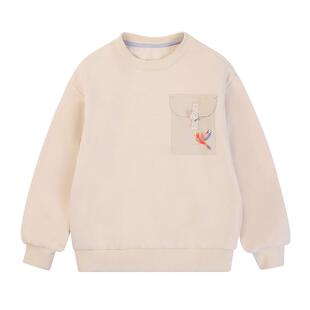 EBAER儿童加绒卫衣2026冬装新款童装男女童马年拜年服上衣加厚潮