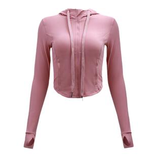 一乐女子力白月光抗菌速干跑步运动连帽外套女健身长袖训练上衣