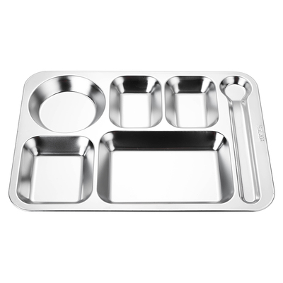 304不锈钢学生分隔食堂快餐盘