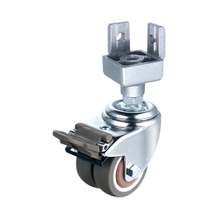 铝型材置物架专用万向脚轮不攻丝高度水平调节连接器静音橡胶双轮