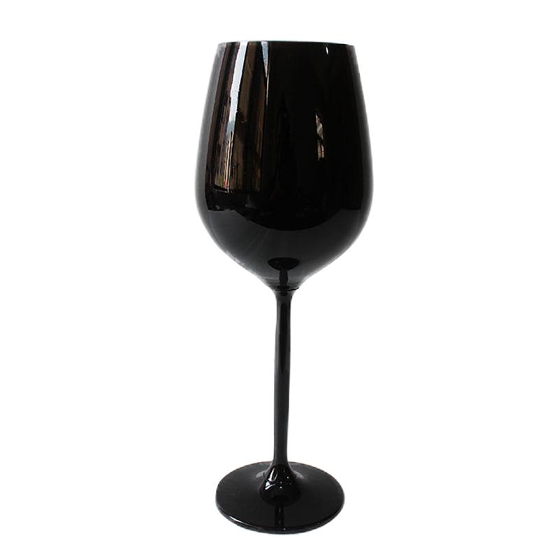 黑色水晶玻璃香槟摆件红酒杯