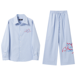 白口阳【第七封情书】病号服 居家套装衬衫长裤两件套2025年新款