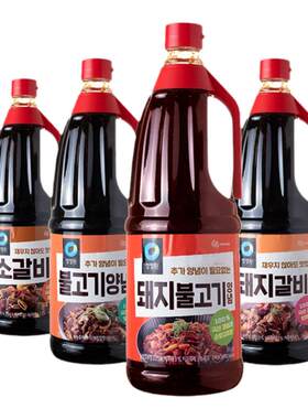 韩国进口清净园名家烤肉酱猪肉排牛肉排酱韩式2kg大瓶餐饮腌肉酱