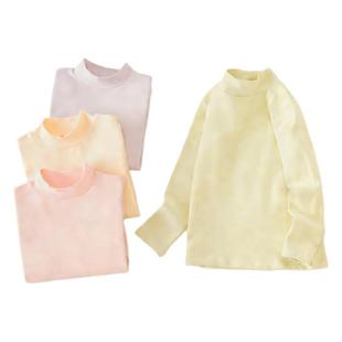 儿童纯棉打底衫半高领男孩男童秋衣全棉上衣女童长袖t恤秋冬宝宝