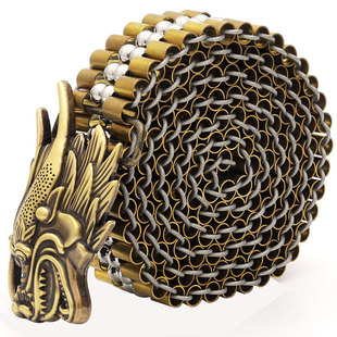 男士皮带金属不锈钢腰带纯铜青年潮流年轻人个性休闲时尚健身腰链