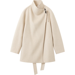 播商场同款优雅复古高腰短款羊毛呢外套女秋冬新款BDS4AD3642