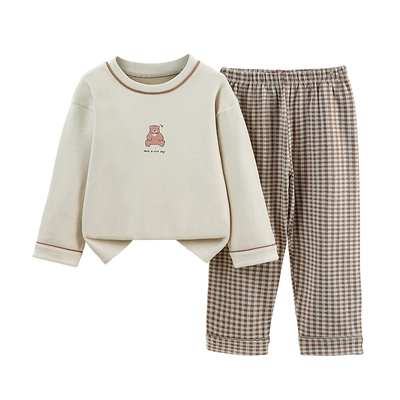 猫人卡通印花圆领女童睡衣