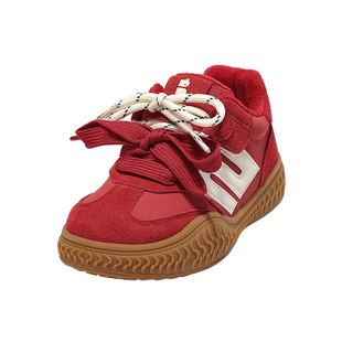 百丽童鞋女童加绒德训鞋冬季新款男童运动鞋儿童休闲板鞋中大童鞋