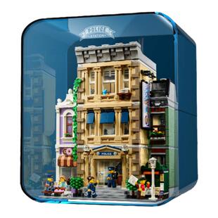 KGBOX用于乐高10278警察局亚克力展示盒模型防尘罩透明积木