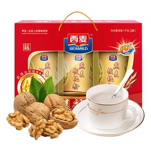 西麦燕麦片燕麦核桃粉礼盒免煮冲泡中老年礼物送长辈早餐年货送礼