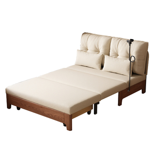 沙发床小户型客厅两用多功能可储物实木带支架2026新款折叠伸缩床