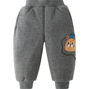 [双层630G]齐齐熊宝宝裤子加绒加厚冬款男童儿童保暖裤冬装卫裤女