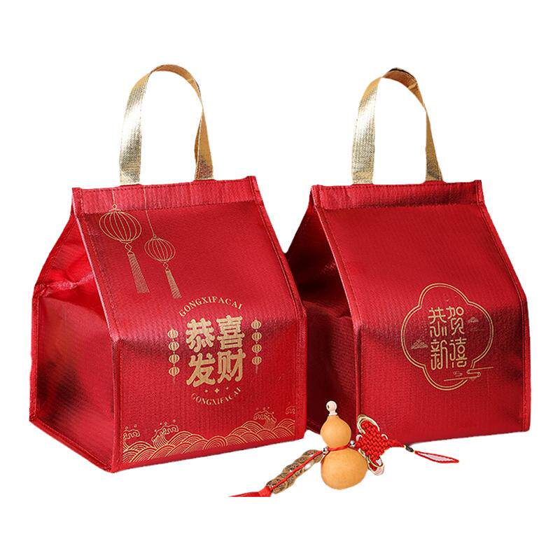 新年礼品袋红色保温袋外卖专用袋