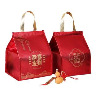 保温袋定制新年酒店礼品袋海参鲍鱼佛跳墙外卖专用加厚铝箔手提袋
