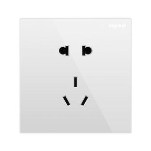 TCL罗格朗开关插座面板仕典玉兰白色五孔全无边框16a家用墙壁86型