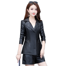 皮衣女短款2019新款春秋装宽松夹克1