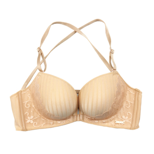 前扣加厚美背文胸超厚6cm8cm聚拢平胸内衣女无钢圈性感小胸专用