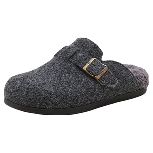 星期六厚底包头半拖鞋女2025新款冬绒面勃肯鞋一脚蹬穆勒毛毛鞋直