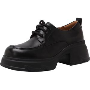 百思图2025春商场新款复古英伦牛皮牛津鞋女通勤皮鞋单鞋UMG03AM5