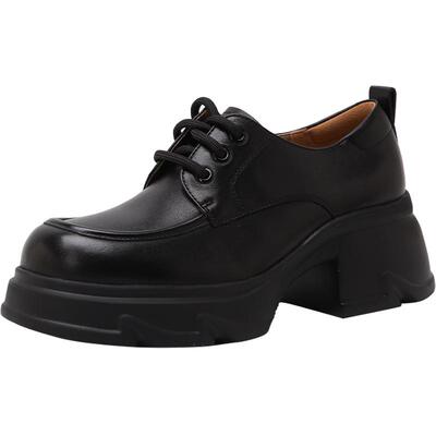 百思图春季新款商场同款复古百搭英伦学院牛津鞋女单鞋UMG03AM5