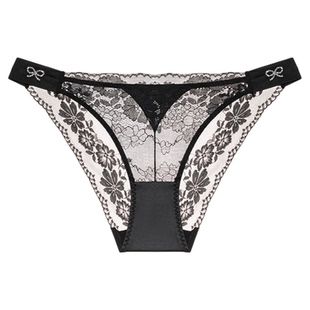 维多利亚多培尔性感蕾丝轻奢内裤女中低腰时尚钻饰无痕法式三角裤