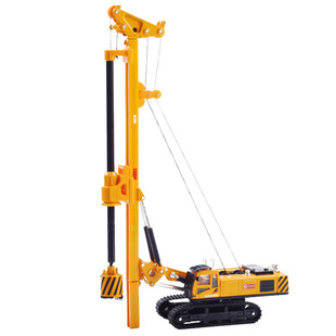 凯迪威合金工程车旋挖钻机施工打桩机液压抓斗成槽机儿童模型玩具