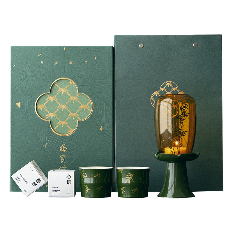 新中式烛台对杯香薰蜡烛礼盒
