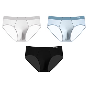 猫人冰丝三角内裤男款2025夏薄款速干凉感桑蚕丝抑菌男士短款裤头