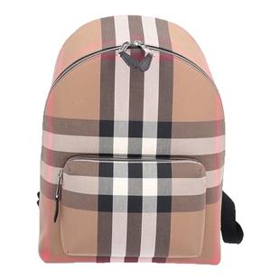 自营BURBERRY博柏利双肩背包经典纺织格纹装饰拉链配口袋新年礼物