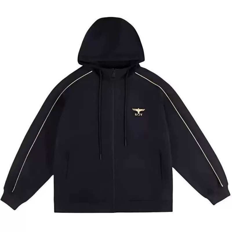 boy秋新品情侣连帽垃链开衫外套