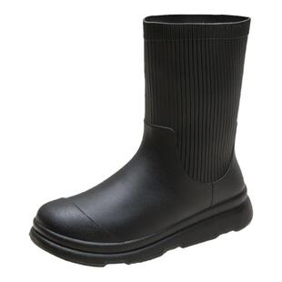 百搭轻便网红防水鞋女雨鞋女雨靴休闲单鞋纯色柔软户外穿潮流新款