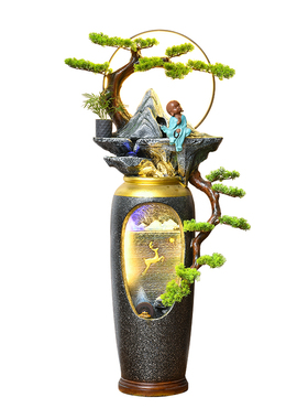 客厅办公室造景禅意流水花瓶摆件