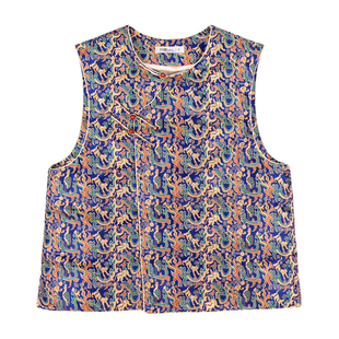 张和才蜀锦五星出东方可水洗95白鹅绒服中式女冬羽绒马甲内搭外穿