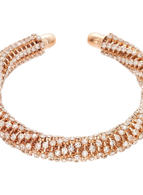 闪钻螺纹圆形开口手镯