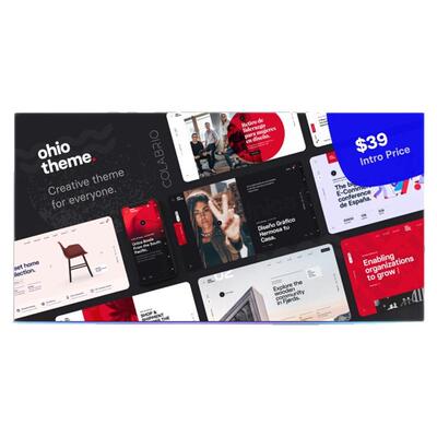 Ohio Wordpress 多功能产品组合及创意展示网站模板 WP主题