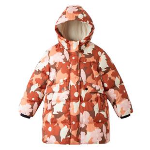 【高充绒量】安奈儿童装女童中长款羽绒服2024冬新款滑雪户外带帽