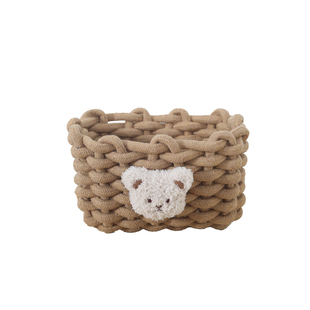 ins风小熊棉线编织桌面收纳筐家用宿舍可爱化妆品杂物整理收纳篮