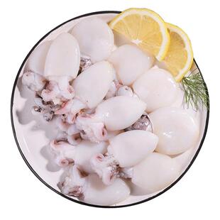 干冰墨鱼仔冷冻去皮去内脏乌贼净重无冰衣章鱼商用批发捞汁原料