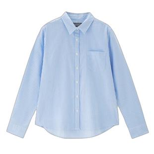 【韩国明星同款】佐丹奴新款单口袋通勤女士宽松长袖衬衫05345142