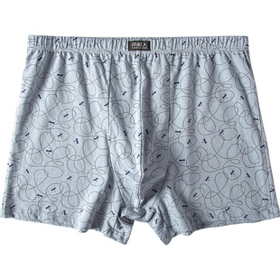 雅鹿男士纯棉平角内裤加肥加大大码四角中老年人爸爸爷爷全棉裤