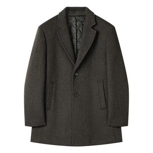 780g加厚重磅羊毛呢子大衣男士双色短款休闲保暖冬季行政风衣外套