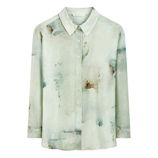 里性 LIVARY MIO 水酝-Brew 丝棉防晒衬衫可两穿水墨印花罩衫外套