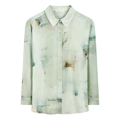 里性防晒衬衫长袖开衫水墨印花