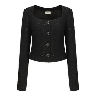 HAI STUDIO春夏女粗花呢短外套 优雅小香风短夹克小众设计感