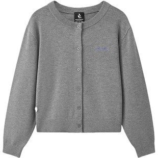 斯凯奇经典系列女针织开衫春季流行时尚舒适休闲通勤风格外套上衣