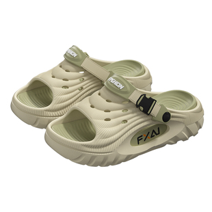 秋千夜厚底洞洞鞋男士2026新款夏季运动户外穿沙滩时尚防滑凉拖鞋